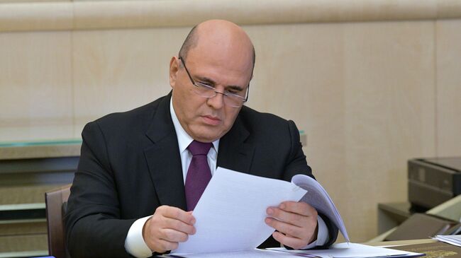 Председатель правительства РФ Михаил Мишустин проводит в режиме видеоконференции совещание с вице-премьерами РФ