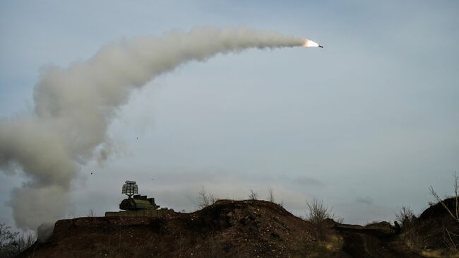 Боевая работа зенитного ракетного комплекса Тор по отражению атак ВСУ