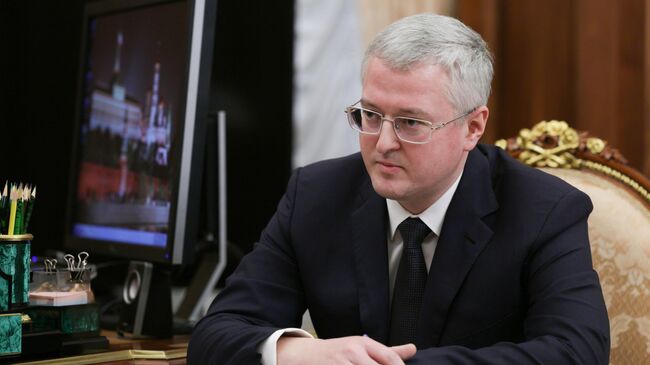 Губернатор Камчатского края Владимир Солодов во время встречи с президентом РФ Владимиром Путиным