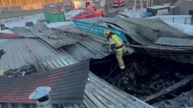 Ликвидация пожара на ферме по выращиванию сверчков и тараканов в Ижевске