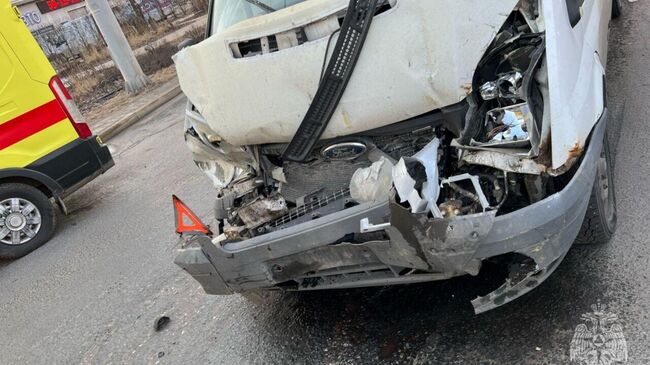 ДТП с участием микроавтобуса и автобуса в Иваново