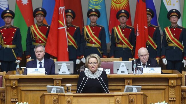 Cпикер Совета Федерации Валентина Матвиенко на торжественном заседании МПА СНГ
